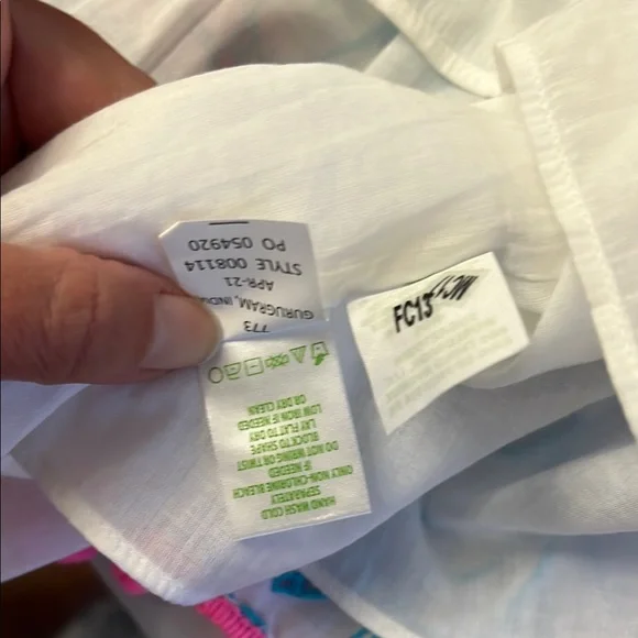 Lilly Pulitzer Addilyn One Shoulder Dress Blue Tropical Swirl Eyelet S - Picture 8 of 8